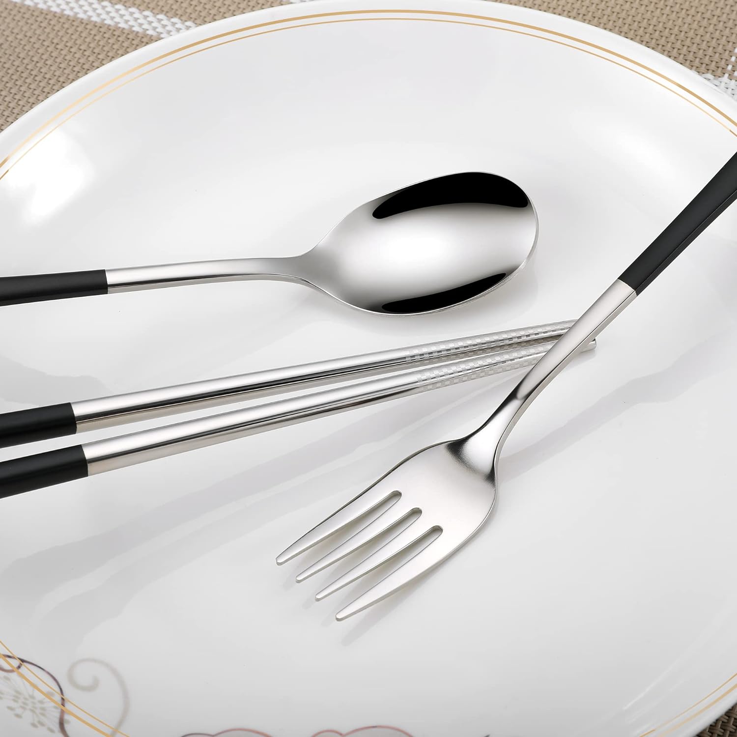 Travel cutlery set, Stainless Steel Cutlery, Reusable utensils set with case, Portable Silverware -18/8 Travel cutlery set, Stainless Steel Cutlery, Reusable utensils set with case, Portable Silverware -18/8